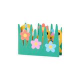 Wrap Cat In Garden Fold Out Birthday Card