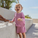 Molo Baby Dora Sweatshirt & Signe Shorts Set ~ Purple Shell Stripe