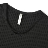 Rylee + Cru Girls Ribbed l/s Top & Wide Leg Overalls Set ~ Black/Leopard