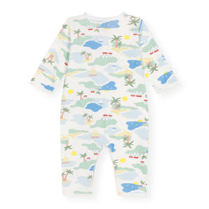 Petit Bateau l/s Summer Island Print Romper ~ Multi