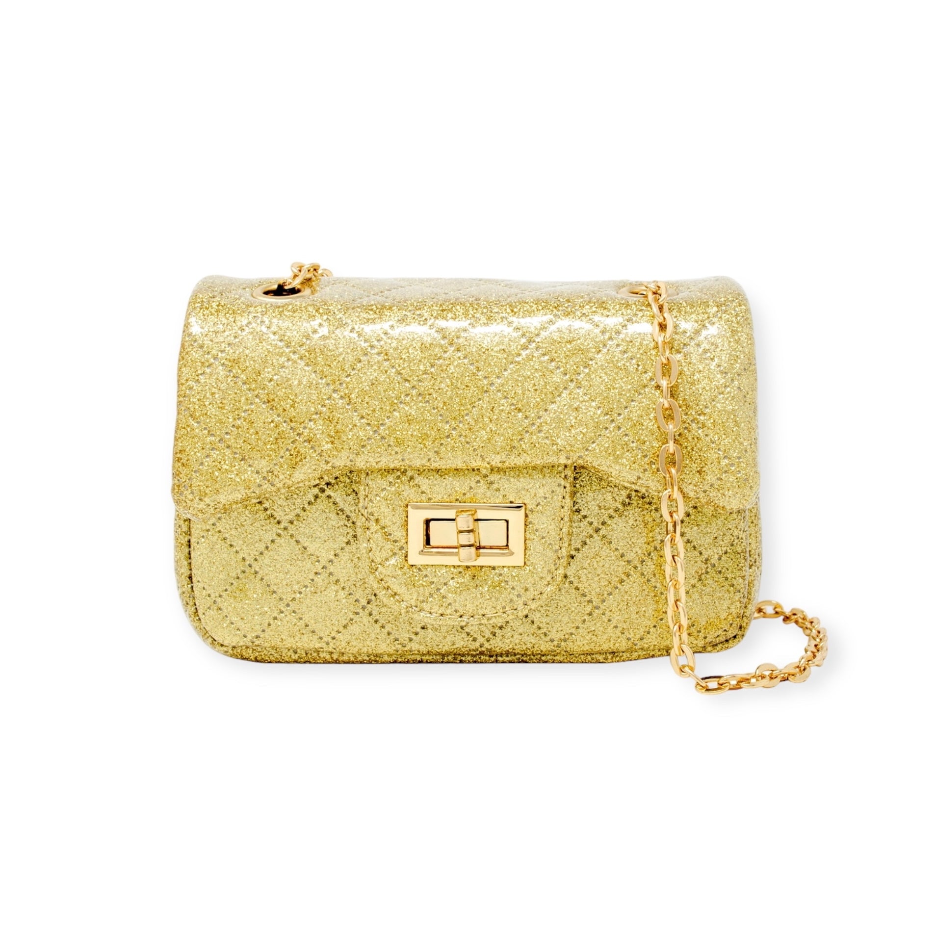 Tiny Treats Classic Quilted Sparkle Mini Bag - Gold