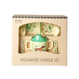 RicebyRice Melamine Kids Dinner Set ~ Party Animal/Green