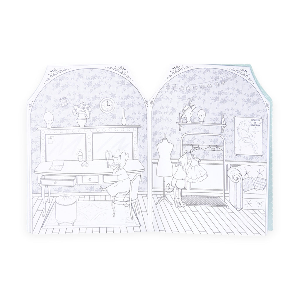 Moulin Roty Coloring Book w/ Stickers ~ Little School of Dance