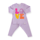 Oh Baby! Cotton Candy Terry LOVE 2pc Set ~ Orchid