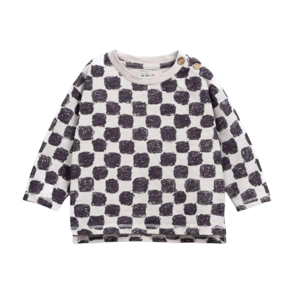 Play Up Baby Fleece Zip Hoodie, Checkerboard l/s Tee & Sweatpants Set ~ Graphite