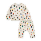 Bobo Choses Baby Game Pawns Print Sweatshirt & Joggers Set ~ White