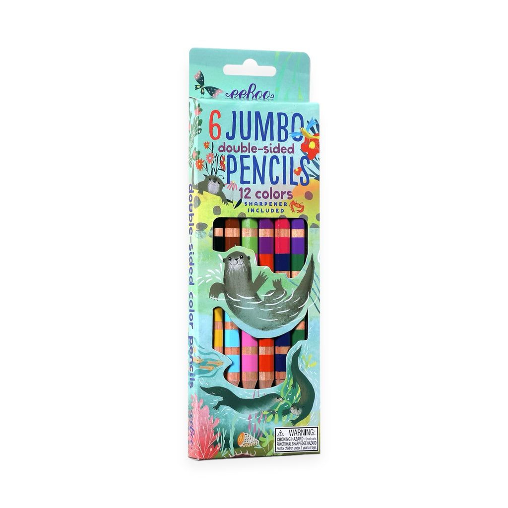 eeBoo Otters Jumbo Double-Sided Colored Pencils