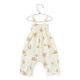 Play Up Baby Printed Romper w/ Smocking ~ Coral/Natural