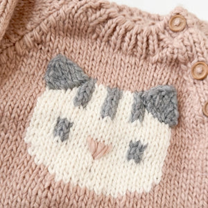 The Blueberry Hill Knit Cat Sweater ~ Blush