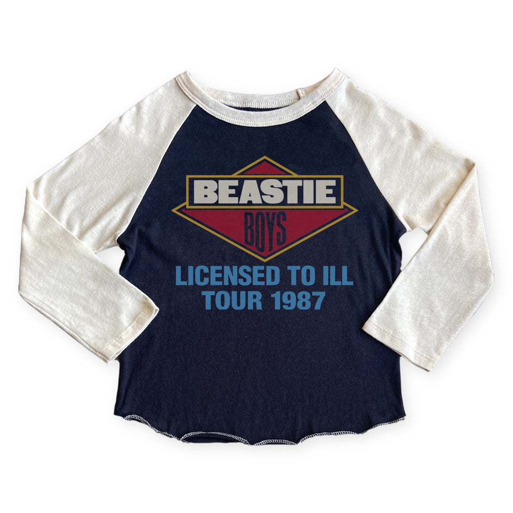 Rowdy Sprout Beastie Boys Licensed to ILL l/s Raglan Tee ~ Vintage Black/White