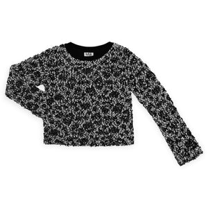 MIA New York Textured Sweater & Sequin Skirt Set 7-12 ~ Black