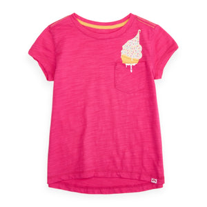 Appaman Girls Pocket Tee ~ Ice Cream/Fuchsia