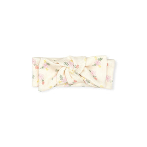 Tun Tun Ribbed Headband ~ Flowers/Natural
