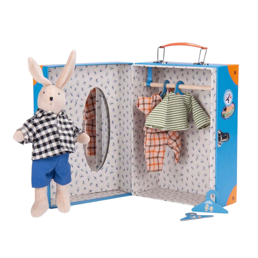 Moulin Roty The Big Family Sylvain Little Wardrobe Suitcase & Doll Set