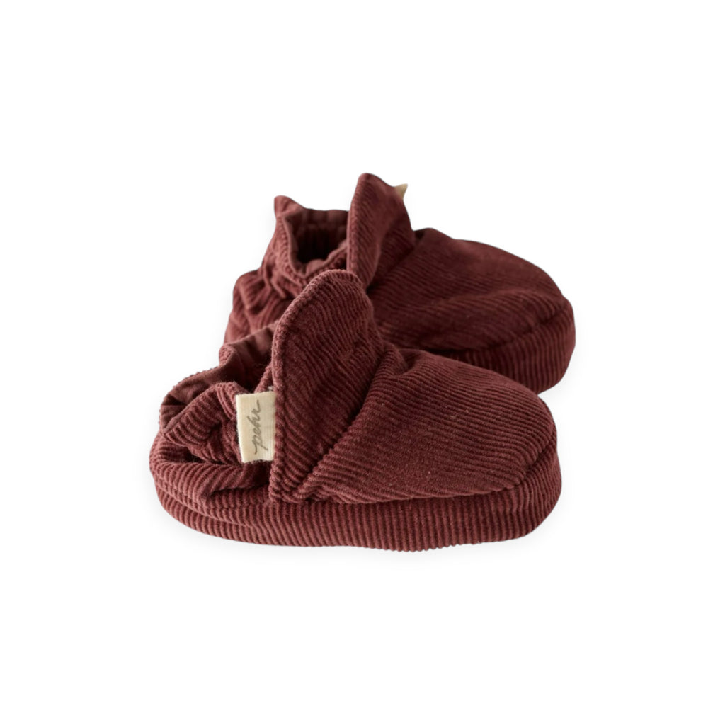Pehr Corduroy Baby Booties ~ Mullbery