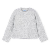 Mayoral Girls Knit Sweater w/ Sequins & Pleated Faux Leather Skirt Set ~ Silver