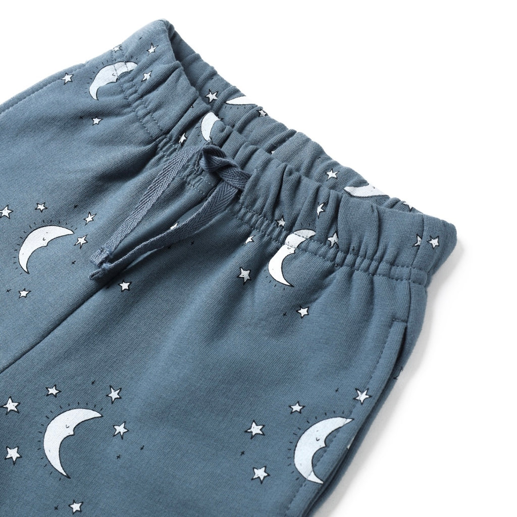 Quincy Mae Relaxed Fleece Sweatshirt & Sweatpants Set ~ Silver Moons/Ocean