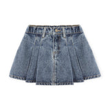 Rylee + Cru Pleated Denim Skirt ~ Indigo