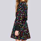 Hannah Banana All Over Heart Print Sweatshirt & Skort Set ~ Black Multi