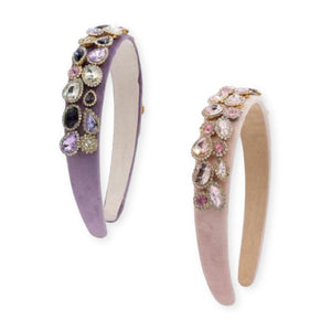 Bari Lynn Multi Jeweled Velvet Headband