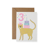 Mifkins 3rd Birthday Card ~ Leopard