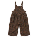 Rylee + Cru Girls Ribbed l/s Top & Wide Leg Overalls Set ~ Black/Leopard