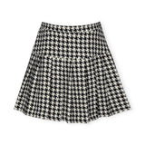 Hannah Banana Knit Sequin Bow Sweater & Houndstooth Tweed Skort Set 7-12 ~ Ivory/Black