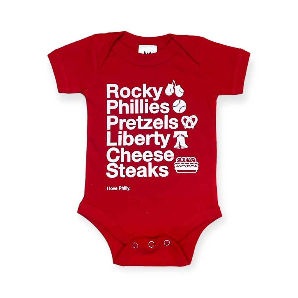 Rocky Phillies Icons Onesie ~ Red