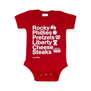 Rocky Phillies Icons Onesie ~ Red