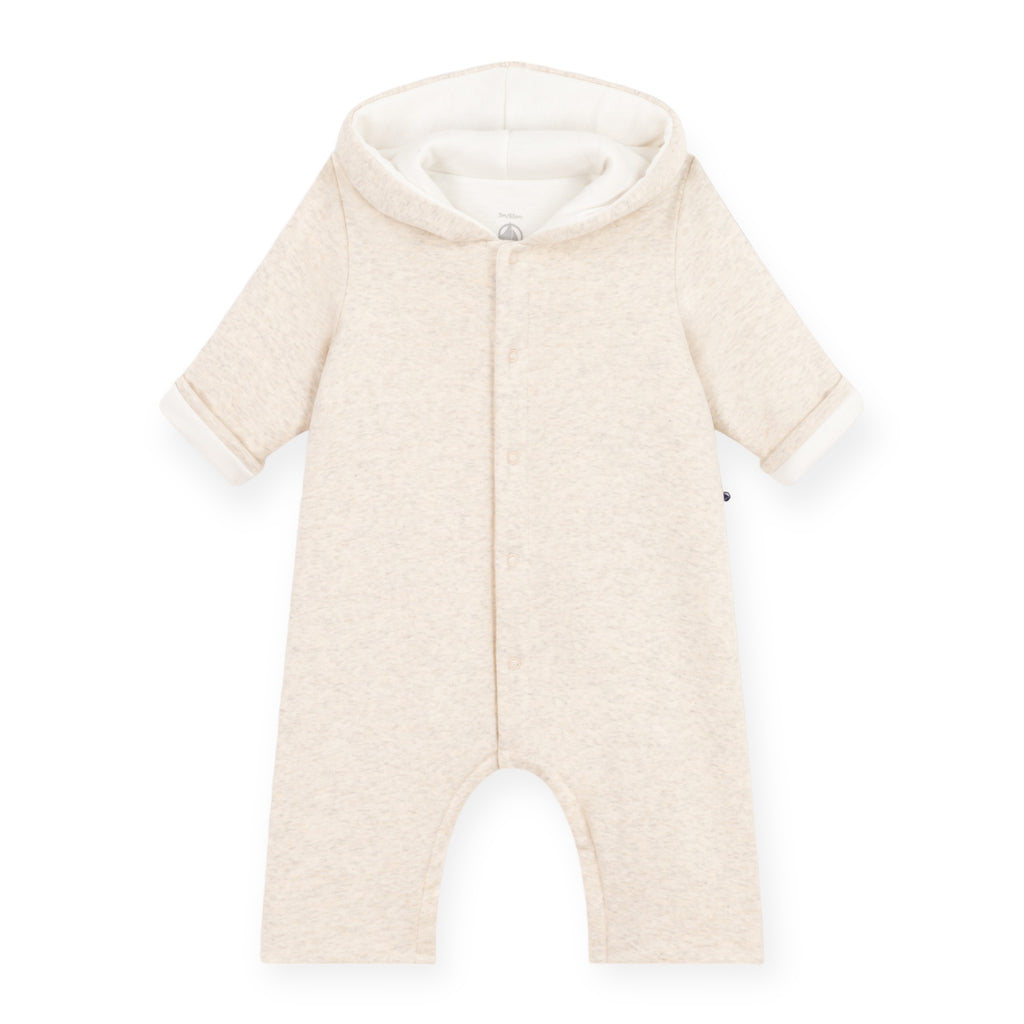 Petit Bateau Padded Hooded Coverall ~ Oatmeal