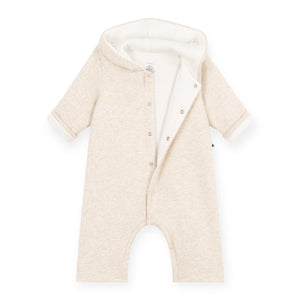 Petit Bateau Padded Hooded Coverall ~ Oatmeal