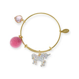 Tiny Treats & Zomi Gems Shiny Unicorn & Heart Gold Bangle Bracelet