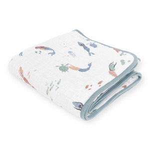 Little Unicorn Cotton Muslin Quilt ~ Mermaids