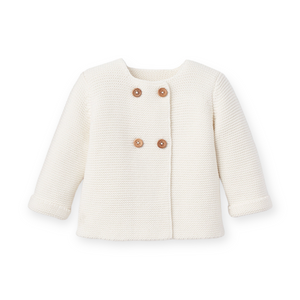 Elegant Baby Knit Cardigan & Pants Set ~ White