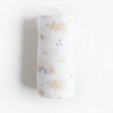 Little Unicorn Deluxe Muslin Swaddle ~ Rainbows & Raindrops