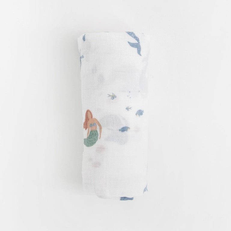 Little Unicorn Cotton Muslin Swaddle ~ Mermaids