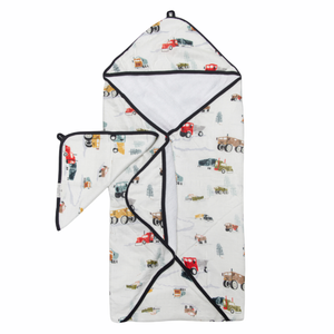 Loulou Lollipop Hooded Towel Set ~ Happy Trucks
