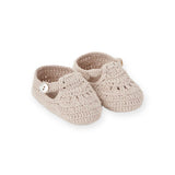 Elegant Baby Crocheted T-Strap Baby Booties ~ Taupe