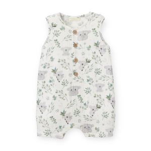 Elegant Baby Muslin Short Romper ~ Koala Print