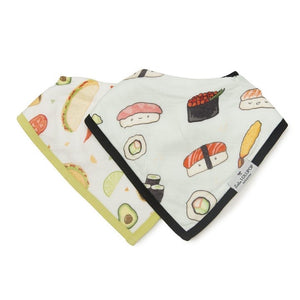 Loulou Lollipop Muslin Bandana Bib Set ~ Sushi/Taco