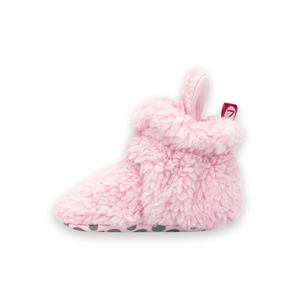 Zutano Furry Gripper Booties ~ Baby Pink