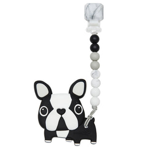 Loulou Lollipop Silicone Teether Gem Set ~ Boston Terrier