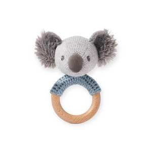 Elegant Baby Wooden Ring Rattle ~ Koala