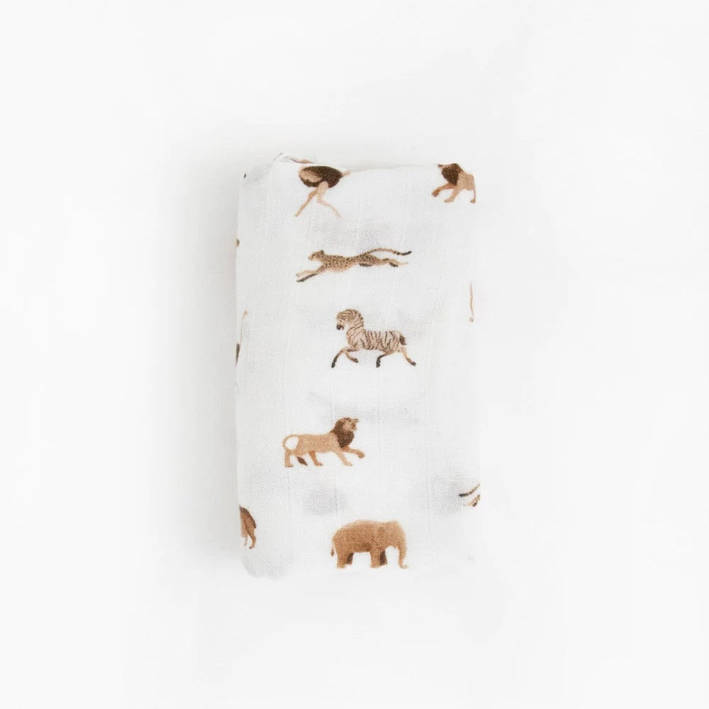 Little Unicorn Organic Cotton Muslin Swaddle ~ Animal Crackers