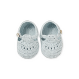 Elegant Baby Crocheted T-Strap Baby Booties ~ Blue