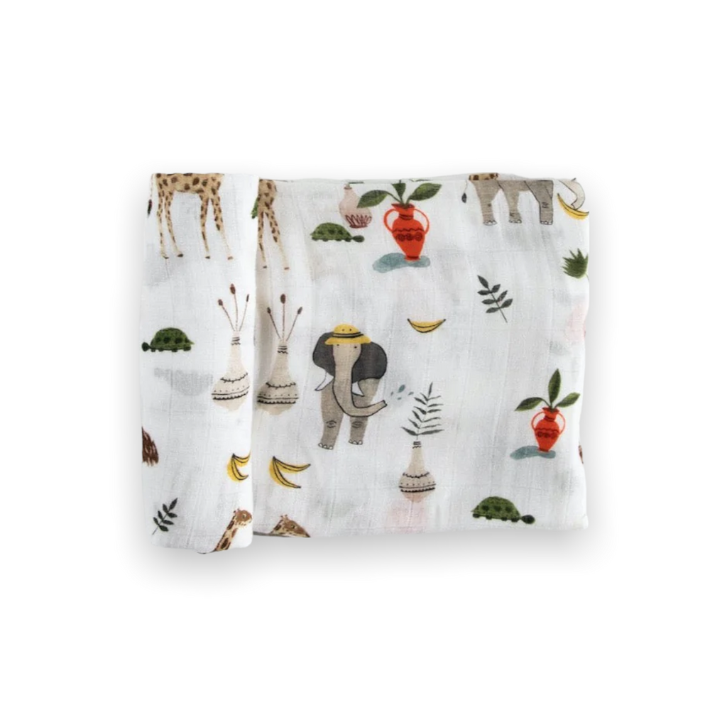 Little Unicorn Deluxe Muslin Swaddle ~ Safari Social