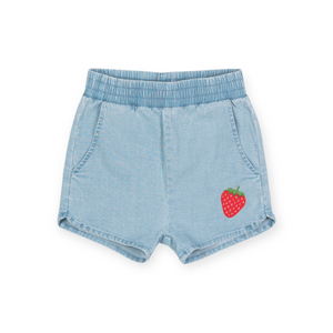 Rock Your Kid Strawberry Chambray Shorts ~ Blue