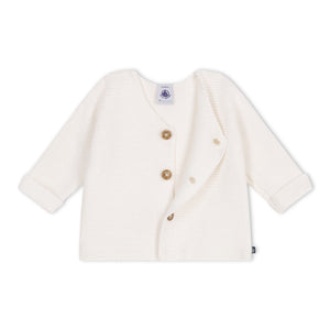 Petit Bateau Knit Cardigan ~ White