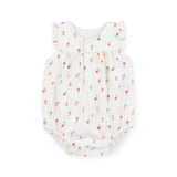 Petit Bateau Sleeveless Floral Bubble Onesie ~ White Multi