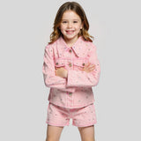 Baby Sara Denim Jacket w/ Rhinestones ~ Pink